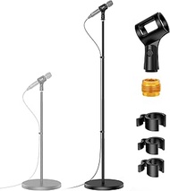 InnoGear Telescopic Mic Stand, Height Adjustable from 22" to 68" Microphone Stand Floor Weighted Bas