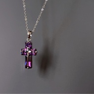 Don't worry |Broken Heart Cross Niche Dark Punk y2k Gothic Cross Millennium Hot Girl ABG Necklace
