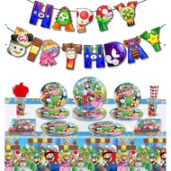 [SG Seller] Super Mario Luigi Toad Peach Happy Birthday Party Celebration Balloons Photography Cartoon Plates Tableware