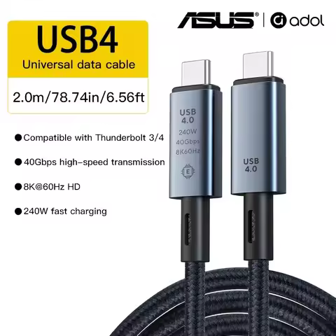 ASUS USB4 Cable 40Gbps 240W 8K For Thunderbolt 4 Type C Fast Charging Thunderbolt3 USB 4.0 USB C to 