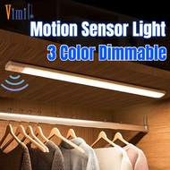 Vimite Ultra thin 3 Color Motion Sensor Night light indoor USB rechargeable LED under cabinet light for Room Kitchen closet bedside lamp
