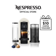 Nespresso® VertuoPlus Coffee Machine, White &amp; Aeroccino Milk Frother Bundle