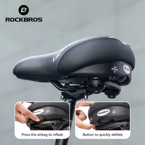 ROCKBROS Bicycle Saddle Double Shock Absorption Bike Airbag Seat Cushion Hardness-adjustable Non-sli