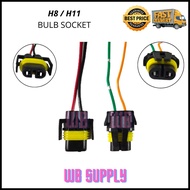 H8 H11 Bulb LED Socket Car Headlamp Spotlight Light Lamp Cable Soket Mentol Kereta Lampu Wayar OEM
