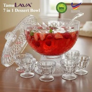 LAVA TAMU 7 in 1 Premium Diamond 8L Dessert Bowl / Punch Bowl With 6 Serving Cups & Scoop FS696
