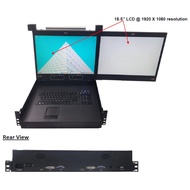 2 x 18.5"  LCD  - 2U 19’’ rackmount integrated keyboard drawer and 1.8m all cables (Model: KVM-1902W