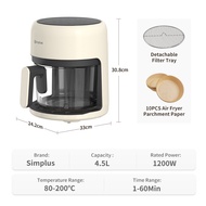 【Great discount】【Simplus×Butterbear】4.5L 1200W Air Fryer丨Home Panoramic Multi-functional Intelligent