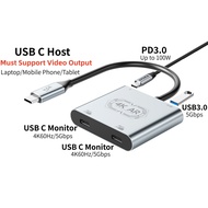 Dual C AR Glasses Charging Adapter, 4K@60Hz, USB 3.0, PD 100W, compatible with iPhone, Switch, Rokid