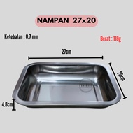 Stainless steel square tray size 27x20x4.8 32x22x4.8 36x27x4.8 40x30x4.8 60x40x4.8