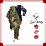 HITAM Songket Pash - Songket Palembang Atbm Set Motif Lepus Black Gold A
