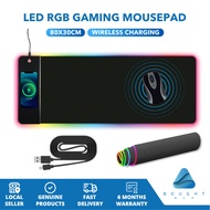 LED RGB Gaming Mousepad - Large, Water-resistant, Non-slip with Wireless Charging
