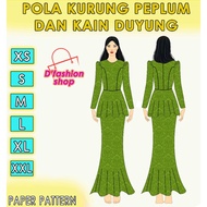 POLA BAJU KURUNG MODEN PEPLUM dan KAIN DUYUNG
