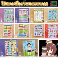 Poster A.c. Posterchicken-H.owl ABC 1-10 1-100 Early Childhood Kindergarten A4 Plastic Teaching Aids