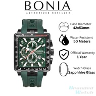 [Official Warranty] Bonia BNB10675-1792LE Bonia Watch Chronograph Men's Silicone 42x53mm Watch Water