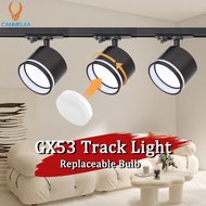 Replaceable GX53 bulb Track light Black White 220V 9W Tri-color bulb for Home Lighting Rail lamp tra