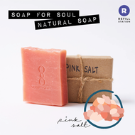 สบู่ธรรมชาติ สบู่เกลือชมพูหิมาลัยจากน้ำมันมะกอก Soap for soul - Pink salt soap natural soap olive oil soap