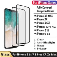 [SONGFUL] Full Cover Tempered Glass Screen Protector compatible with iPhone 6 6s 7 8 Plus X Xs XR Xs Max Protective Screen Cover Film