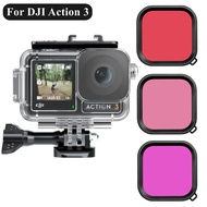 เคสสำหรับ DJI Action 3กันน้ำ40เมตร,ดำใต้น้ำป้องกันสำหรับ Dji Action3อุปกรณ์เสริมกล้องแอคชั่นแคมเมรา