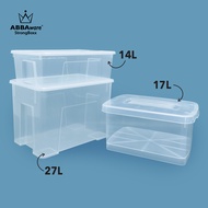 Abbaware Clear Storage Box Transparent (14L/17L/27L) / Kotak Simpanan/Storage Box / Storage container