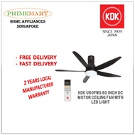 KDK 60 INCH DC Motor Ceiling Fan With Led light U60FW *1 YEAR LOCAL WARRANTY