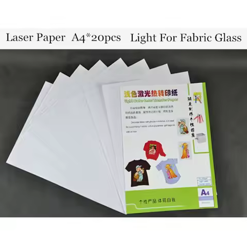 (A4*20pcs) Laser Heat Transfer Printing Paper Warm Peel Toner Printer Light Color Thermal Papel For 
