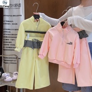 [ZY] 90-170 Ready Stock Children's Cotton Sweatshirt Set Casual Wide-Leg Pants Autumn Winter Baby Gi