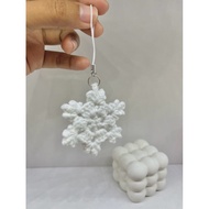 GANTUNGAN Crochet Snowflake Keychain Crochet Snowflake Keychain
