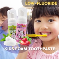 [SnowBuddy] Bubble Foam Toothpaste Strawberry & Mint Flavor / Anti-cavity / Low Fluoride Mouth Wash 