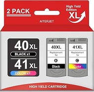 AITERJET PG-40 CL-41 Ink Cartridges (2-Pack, Black, Tri-Color) Compatible Replacement for 40 and 41