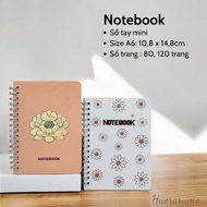 XO HUERARUMO A6 spring notebook, 80-120 pages of 100gsm premium paper with 100% FSC certification, o