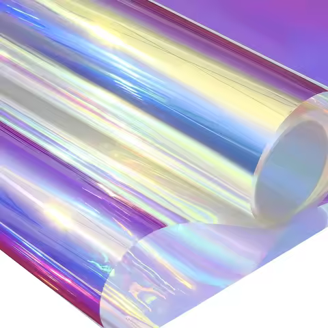 Holographic Clear Window Film Iridescent Window Dichroic Film Decorative Glass Sticker Self-Adhesive