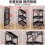 [in stock] Flower Stand Living Room Floor-Standing Small Trolley Storage Rack Movable Balcony Succul