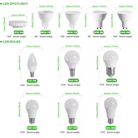 LED Bulb CRI90+ AC100-240V E27 E14 GU10 MR16 Lamps Flicker Free Eye Friendly Lighting Power Househol