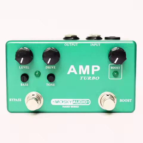MOSKY AMP TURBO 2-in-1 Guitar Effect Pedal Boost Classic Overdrive Effects True Bypass Full Metal Sh