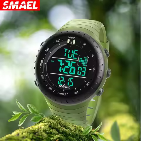 SMAEL Multi functional Outdoor Watch Men's Waterproof Sports Electronic Watch Night Light Alarm Watc