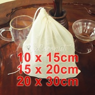 Cotton Muslin Bag Filter Bag to Strain Tea Herbs Soup Concoction Ingredients Muslin Cloth Muslin Pou