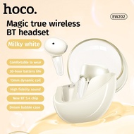 HOCO EW202 หูฟังบลูทูธไร้สาย TWS คริสตัล แบตอึด 6 ชม. เชื่อมต่อเร็ว ระบบสัมผัส เสียงระบบ HiFi เบสแน่