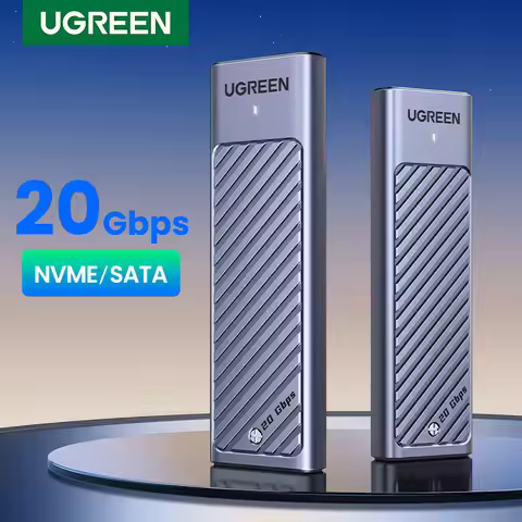 UGREEN 20Gbps M2 SSD Case M.2 NVMe SATA SSD Enclosure Adapter USB 3.2 Gen2 External Enclosure Suppor