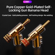 Audio Banana Plug HIFI Male Banana Plug Gold Plated Lockable Gun Plug Speaker Wire Banana Plug Banan