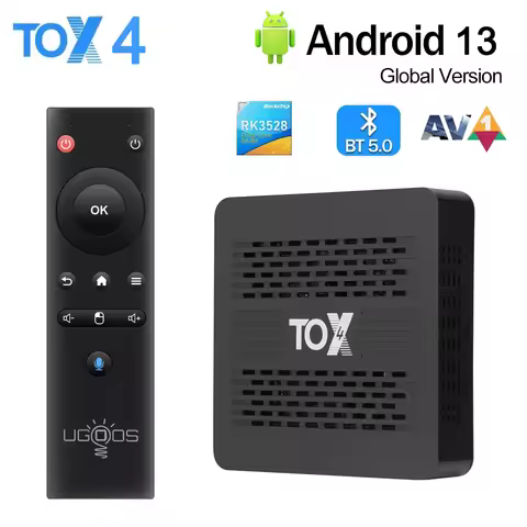 TOX4 TV Box RK3528 Android 13 4GB RAM 32GB ROM BT 5.0 AV1 1000M LAN Dual Band Wifi HDR Media Player