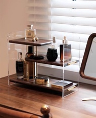 香水架  胡桃木黃銅收納架   三層桌面收納