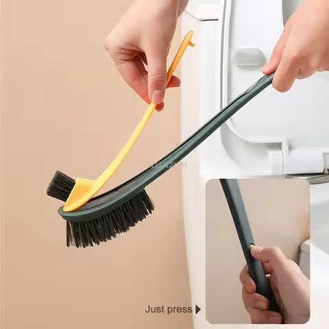 Long Handle Toilet Brush with Gap Small Brush Wall-Mounted No Dead Angle Cleaning Floor Bathroom Acc