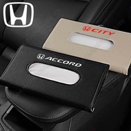 Sun Visor Car Tissue Box For Honda City Jazz Beat Civic Accord Hrv Crv C70  Pu Leather Hanging Car Tissue Paper Holder Clip Storage Organizer Box Creative Car Accessories Interior