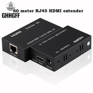 GHHGFF HDMI ไปยัง RJ45 ตัวขยายสัญญาณ HDMI 60ม ตัวขยายไปยัง RJ45 รองรับ HDMI เครื่องขยายสัญญาณ HDMI ไม่จำเป็นต้องตั้งค่า 5E แมว/6 สำหรับ DVD/loptop/PS3/4/PC/TV