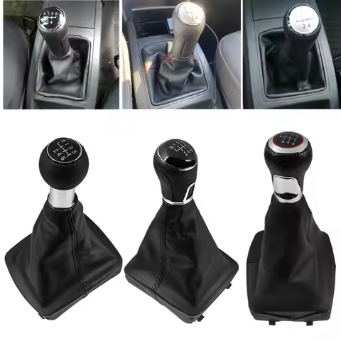 5/6 Speed Gear Shift Knob Lever Shifter Gaiter Boot Cover For Volkswagen VW Polo 9N 9N2 GTI 2002 200