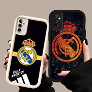 GK-76 Real Madrid logo Black and white silicone Casing for Samsung A26 FE A17 S25 M17 A25 A35 S24 A3