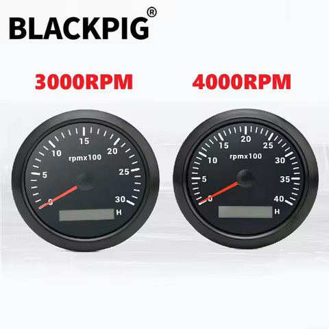 9-32VDC 85MM Diesel Engine Tachometer RPM Gauge 300O RPM 4000 RPM With LCD Display Digital Meter Hou