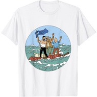 Tin-Tin Sea Adventure T-Shirt with Captain Haddock Premium Thick Soft T-Shirt