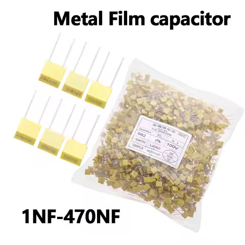 100pcs/1000pcs/20pcs 1NF 100v 102J152J 222J 332J 472J 682J 103J Metal film capacitor 22NF 47NF 100NF