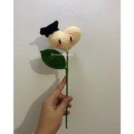 Crochet Graduation Doll & Crochet Heart Graduation Flower - Price is for 1 Stalk of flower only